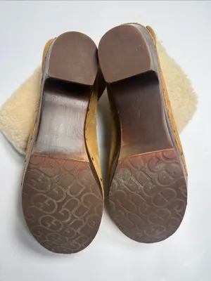 UGG Lynnea S/N 3204 Fold Over Leather Clog Chunky Fur-lined Boots S-602 Sz 9 thumbnail 11