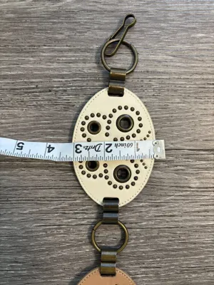 vintage Caché leather ring-linked studded and jeweled belt thumbnail 7
