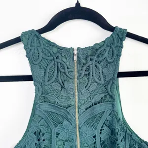 Lovers & Friends x Revolve Caspian Shift Dress Hunter Green Lace Racerback XS thumbnail 11