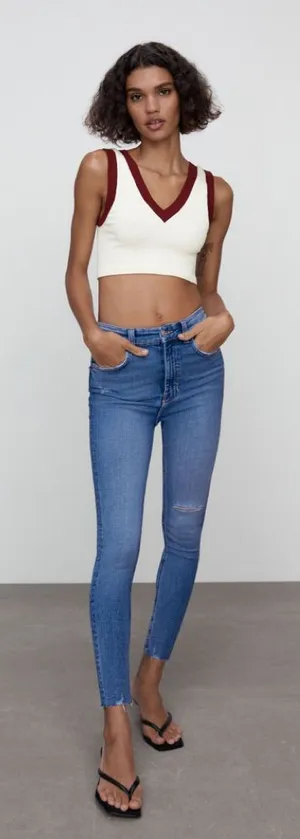 Zara skinny torn Vintage high rise jeans-8 thumbnail 1