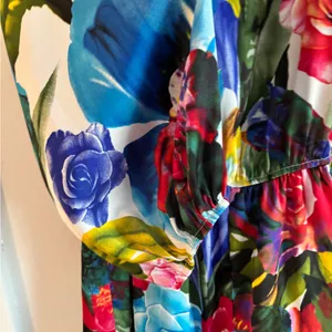 Vava by Joy Han Bright Multicolor Floral Print Romper thumbnail 3