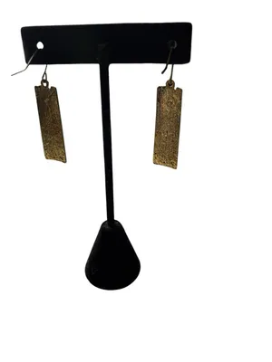 NWT Modernist‎ Mixed Metal Geometric Bar Drop Earrings Green & Peach Enamel thumbnail 5