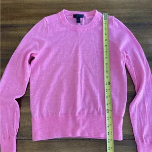 J. Crew Women's Hot Pink Merino Wool Crewneck Thin Knit Long Sleeve Size XS thumbnail 6