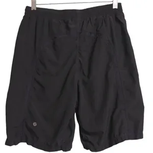 Lululemon Womens Athletic Shorts Black Stretch Elastic Waist Drawstring L thumbnail 4