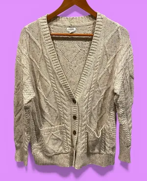 Cute J.Crew creamy oatmeal rainbow speckled shaker knit cardigan sweater pockets thumbnail 1