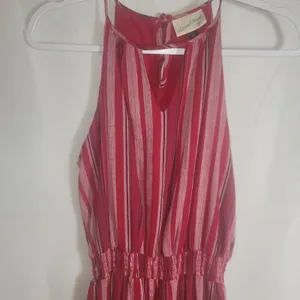 Universal Threads Red Pink Striped Halter Maxi Dress Smocked Waist Boho Small thumbnail 9