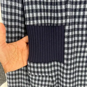 Cabi Checkup Blazer Jacket Womens Medium Navy‎ Blue Gingham Check Stretch Formal thumbnail 6