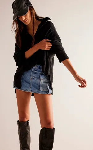 We‎ the free walk away tunic in dark gray size small thumbnail 1