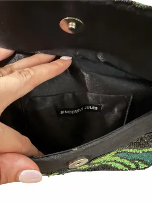 VIRAL TJ MAXX Beaded Green leaf Pattern Shoulder Bag thumbnail 3
