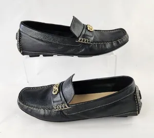 Cole Haan Women's Leather Driving Loafers Navy Gray Shoes Slip On 7.5 Size 8B thumbnail 1