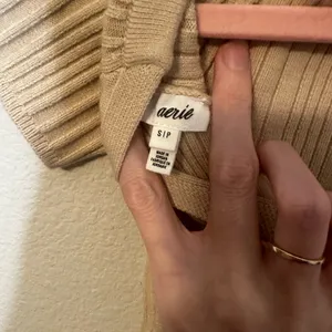 Aerie Tan Ribbed Crop Top thumbnail 4