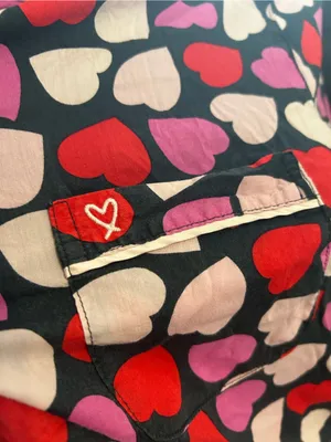 VICTORIA’S SECRET hearts pattern button down long sleeve top pajama women’s XS thumbnail 5