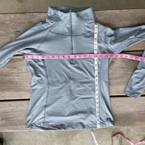 Columbia Quarter Zip‎ Pullover Womens S Gray Striped Lightweight Mock Neck thumbnail 5