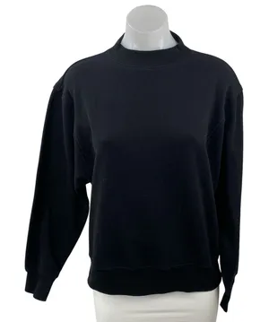Alo Yoga Hazy Black Fleece Mock Neck Long Sleeve Sweater Sweatshirt Top Size XS thumbnail 1