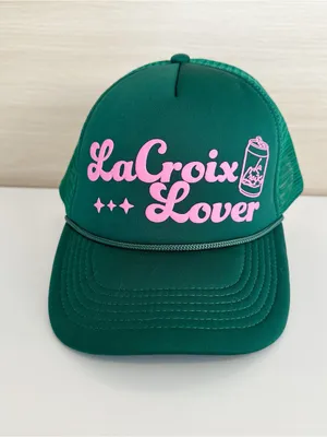 NEW La Croix Lover Puff‎ Print SnapBack Green Trucker Hat Adult OSFM thumbnail 2