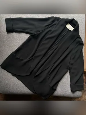Aritzia Wilfred Chevalier Jacket Blazer Crepe 3/4 Sleeve Black Size 10 thumbnail 2