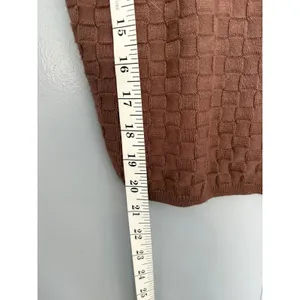Abercrombie & Fitch Brown Checkered Knit Scoop Neck Classic Preppy Tank Top S thumbnail 2