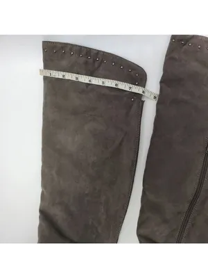 Lime Light Joaquin Faux Suede Studded Knee High Tall Gray Riding Boots Size 9 thumbnail 3