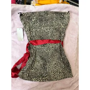 Vintage Y2K Cheetah Print Tube‎ Top Pretty good Size M/L Waist Bow thumbnail 2