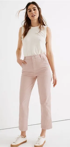 Madewell Classic Straight Leg Crop Jean Pant In Wisteria Dove Size 28 thumbnail 1