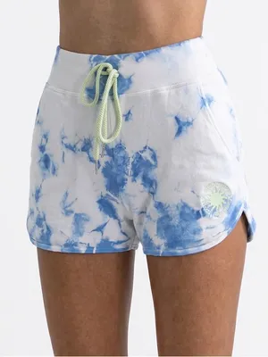 Daydreamer Sunny People Tie Dye Sweat Shorts Periwinkle Cloud NWT Small Made USA thumbnail 1
