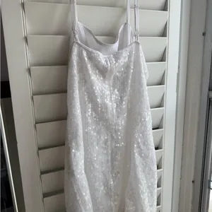 Stuad White Sequin Mini Dress sz 8 thumbnail 5