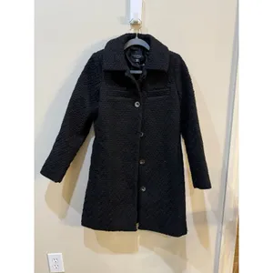Laundry by Shelli Segal Chunky Knit Black Boucle Coat Size XS Collared thumbnail 6