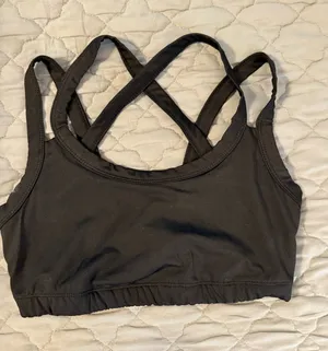 KIAVA Black Cross-Back Sports Bra thumbnail 1