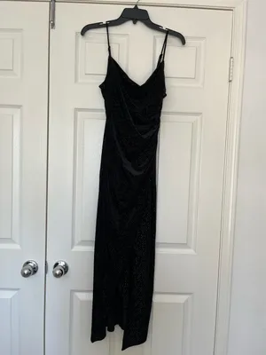 Laundry by Shelli Segal velvet black sparkle dress thumbnail 4