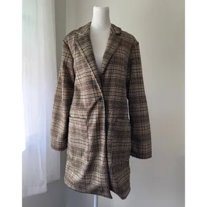 Philosophy Tan Plaid Longline Jacket thumbnail 2