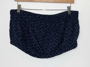 Universal Thread blue and white geometric pattern cropped bandeau tube top thumbnail 1