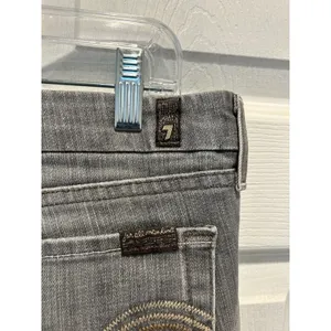 7 For All Mankind Womens Kate Crop Gray Straight Leg Jeans‎ Size 32 Made USA thumbnail 8