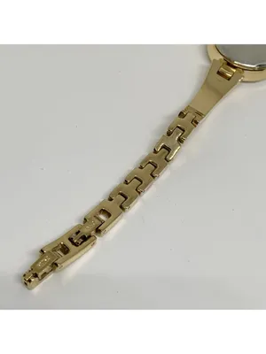 Armitron women’s watch gold tone 24mm mop dial quartz rhinestones running thumbnail 9