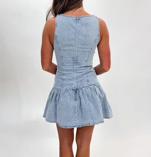 Boutique Denim Dress Blue thumbnail 2