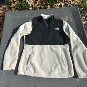 Womens The North Face quarter zip Ladies Fleece Jacket‎ Black White size small thumbnail 3