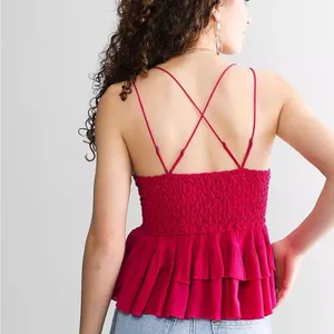 NWT FREE PEOPLE Adella Lace Woven Camisole Top M In Rose Hypnotic Babydoll thumbnail 3