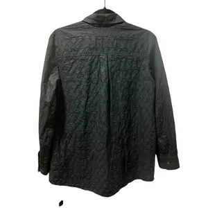 Gap Black Floral Eyelet Boyfriend Button-Down Shirt S thumbnail 3