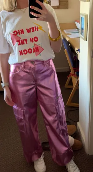 No Boundaries Cargo Pants Metallic Pink thumbnail 3