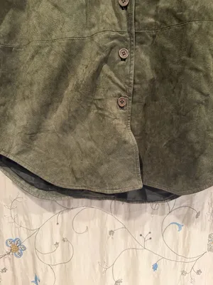 bagatelle Olive Green Suede Button-Front Jacket thumbnail 4