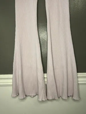 Aerie Pants Womens Small Purple Ribbed Knit Flare Leg Stretch Lounge Sweatpants thumbnail 4