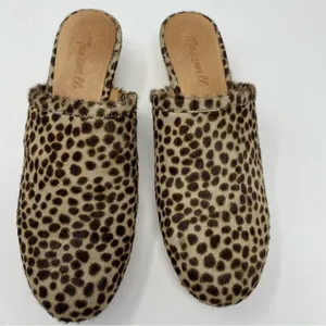 Madewell Womens The Ruby Clog in Dotted Calf Hair 7.5 Wooden Soles Slip On MA526 thumbnail 5