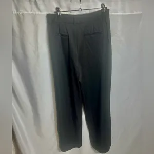Micas Black Wide Leg Trousers Women Medium High Waist Pleated Dress Pants thumbnail 2