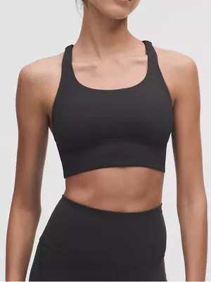 Lululemon Black Energy Longline Medium Support Sports Bra thumbnail 1