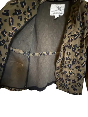 Anthropologie Tabitha Leopard Print Utility Jacket Women’s Sz S Safari Military thumbnail 4