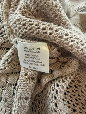 Belldini Open Knit Cardigan Large Taupe‎ Crochet Lace Drape Front Sweater thumbnail 4