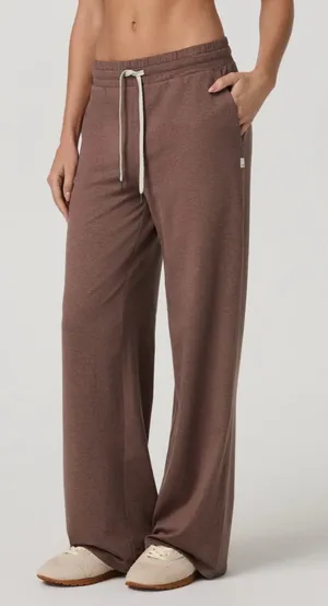 Vuori NWOT Halo Essential Wide Leg Relaxed Lounge Pants in Heathered Brown plum thumbnail 1