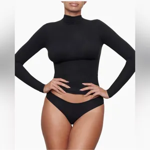 SKIMS Fits (G14) Everybody Turtleneck Top M NWT Onyx thumbnail 2