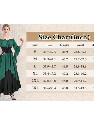 Green Renaissance Dress Medieval Costume Long Sleeve Victorian Women's MEDIUM thumbnail 9