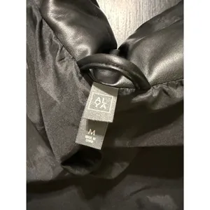 ALYA Black Faux Leather Puffer Jacket Cropped Funnel Neck Vegan PLM22-F300-BLK M thumbnail 5