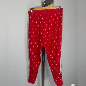 Polo Ralph Lauren Print Pony Logos lounge pajama joggers woman’s Large thumbnail 3